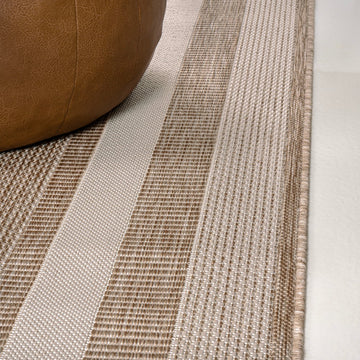 Dover Classic 3-Stripe Border Indoor/Outdoor Area Rug
